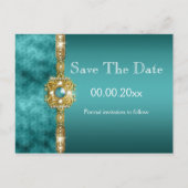 Hochzeitsfeier mit Blaugold Verlobung Geburtstag Ankündigungspostkarte (Rückseite)