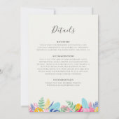 Hochzeitsfeier mit Blaurosa tropischen Regenwälder Einladung (Rückseite)