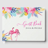 Hochzeitsfeier mit Blaurosa tropischen Regenwälder Gästebuch (Vorderseite)