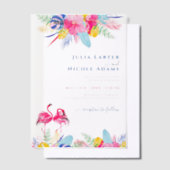 Hochzeitsfeier mit Blaurosa tropischen Regenwälder Pergament Einladungen (Versetzt)