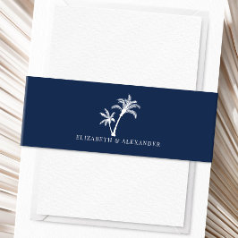 Hochzeitsfeier mit Blue Tropical Palm Tree Beach Einladungsbanderole