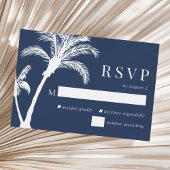 Hochzeitsfeier mit Blue Tropical Palm Tree Beach RSVP Karte