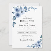 Hochzeitsfeier mit blühendem Blumenkraut Einladung (Vorderseite)