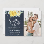 Hochzeitsfeier mit blühendem Foto Save The Date (Vorderseite)