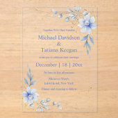 Hochzeitsfeier mit blühenden Blumen Acryleinladungen (Vorderseite)