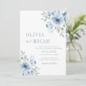 Hochzeitsfeier mit blühenden Blumen Einladung (Stehend Vorderseite)