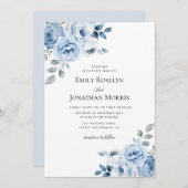 Hochzeitsfeier mit blühenden Blumen Einladung (Vorne/Hinten)