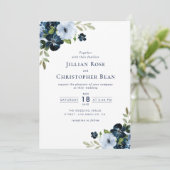 Hochzeitsfeier mit blühenden Blumen Einladung (Stehend Vorderseite)