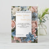 Hochzeitsfeier mit blühenden Blumen Einladung (Stehend Vorderseite)