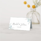 Hochzeitsfeier mit blühenden Blumen Platzkarte (Rückseite)