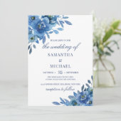 Hochzeitsfeier mit blühender Blüte Einladung (Stehend Vorderseite)