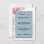 Hochzeitsfeier mit blühender Rose Dankeskarte (Vorderseite)