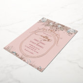 Hochzeitsfeier mit blühender Rose Folieneinladung (Gedreht)