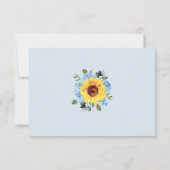 Hochzeitsfeier mit blühender Sonnenblume RSVP Karte (Rückseite)