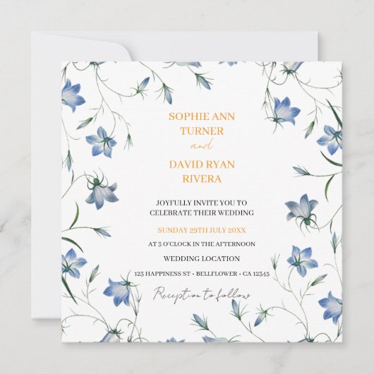 Hochzeitsfeier mit Blumen (Vorderseite)