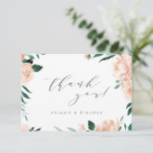 Hochzeitsfeier mit Blumen Dankeskarte (Stehend Vorderseite)