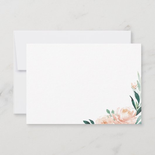 Hochzeitsfeier mit Blumen Dankeskarte (Rückseite)