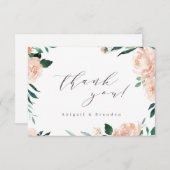 Hochzeitsfeier mit Blumen Dankeskarte (Vorne/Hinten)