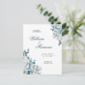 Hochzeitsfeier mit Blumen Einladung (Stehend Vorderseite)