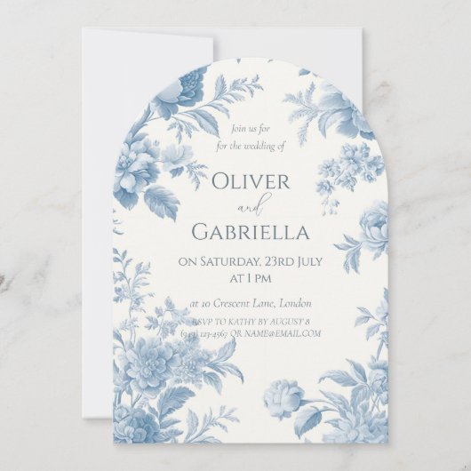 Hochzeitsfeier mit Blumen Einladung (Vorderseite)