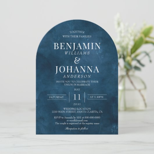 Hochzeitsfeier mit Blumen Einladung (Stehend Vorderseite)