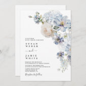 Hochzeitsfeier mit Blumen Einladung (Vorne/Hinten)
