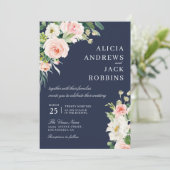 Hochzeitsfeier mit Blumen Einladung (Stehend Vorderseite)