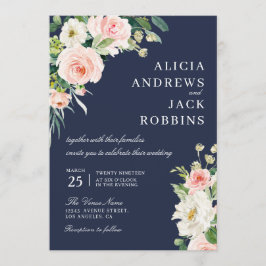 Hochzeitsfeier mit Blumen Einladung