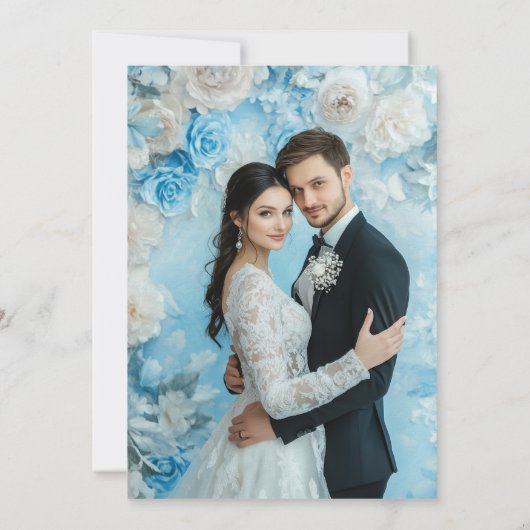 Hochzeitsfeier mit Blumen Einladung (Rückseite)