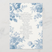 Hochzeitsfeier mit Blumen Programm (Rückseite)