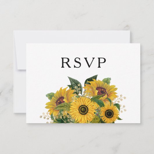 Hochzeitsfeier mit Blumen RSVP Karte (Rückseite)