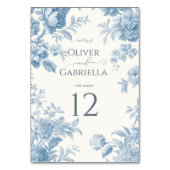 Hochzeitsfeier mit Blumen Tischnummer (Vorderseite)