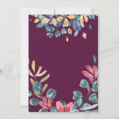 Hochzeitsfeier mit Blumen und Blumen Einladung (Rückseite)