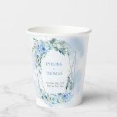 Hochzeitsfeier mit Blumen und Blumen Pappbecher (Rückseite)