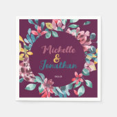 Hochzeitsfeier mit Blumen und Blumen Serviette (Vorderseite)