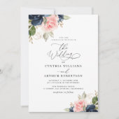 Hochzeitsfeier mit Blumen und Blüten Einladung (Vorderseite)