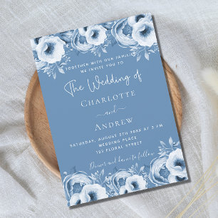 Hochzeitsfeier mit Blumen und elegantem Drehbuch Einladung