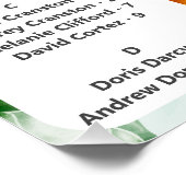 Hochzeitsfeier mit Blumen und Früchten Poster (Ecke)