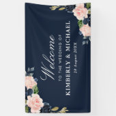 Hochzeitsfeier mit Blumen und Seeschwalben Banner (Vertikal)