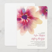 Hochzeitsfeier mit Blumenbezug Einladung (Vorne/Hinten)