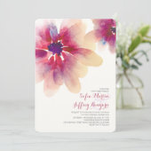 Hochzeitsfeier mit Blumenbezug Einladung (Stehend Vorderseite)