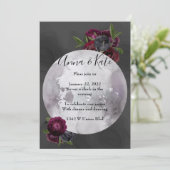 Hochzeitsfeier mit Blumenmoon Einladung (Stehend Vorderseite)