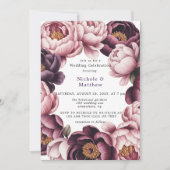 Hochzeitsfeier mit Blush and Pum Peony Wreath Einladung (Vorderseite)