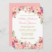 Hochzeitsfeier mit Blütenblütenblüte Einladung (Vorne/Hinten)