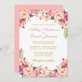 Hochzeitsfeier mit Blütenblütenblüte Einladung