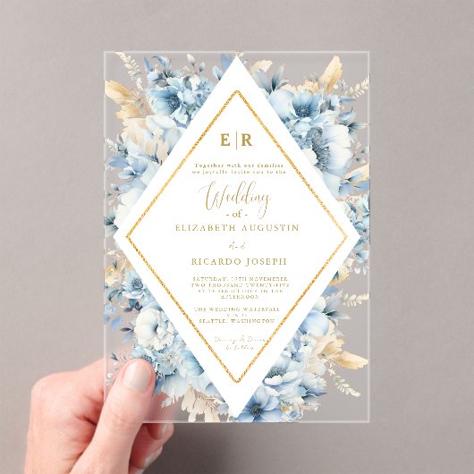 Hochzeitsfeier mit Blütenblütenblütenblütenblütenb Acryleinladungen (Insitu (Handheld))