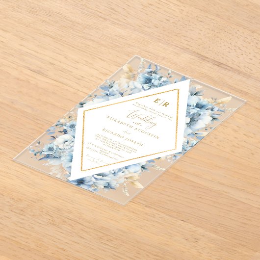 Hochzeitsfeier mit Blütenblütenblütenblütenblütenb Acryleinladungen (Ablage )