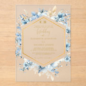 Hochzeitsfeier mit Blütenblütenblütenblütenblütenb Acryleinladungen (Vorderseite)