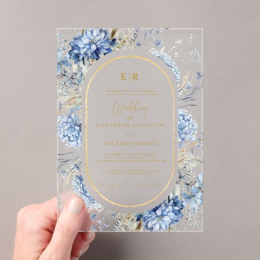 Hochzeitsfeier mit Blütenblütenblütenblütenblütenb Acryleinladungen (Insitu (Handheld))