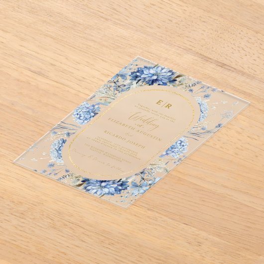 Hochzeitsfeier mit Blütenblütenblütenblütenblütenb Acryleinladungen (Ablage )